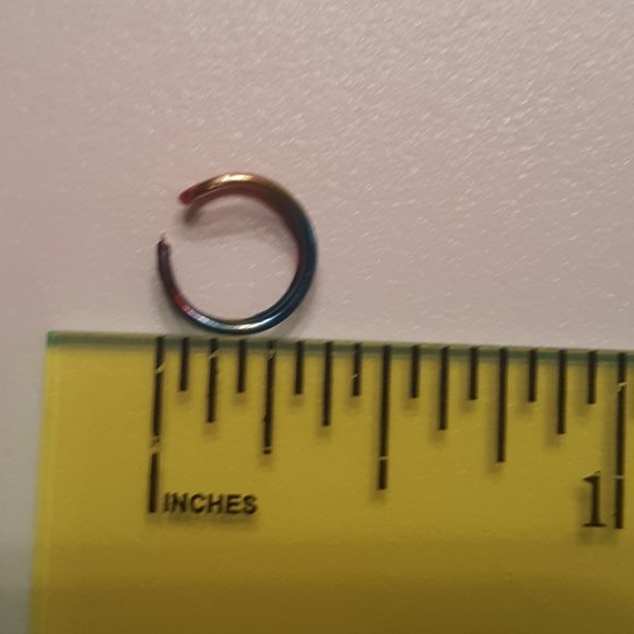 Fake Rainbow Nose Ring Clip On Double Lip Cuff Faux Cartilage Earring Helix - Picture 2 of 3